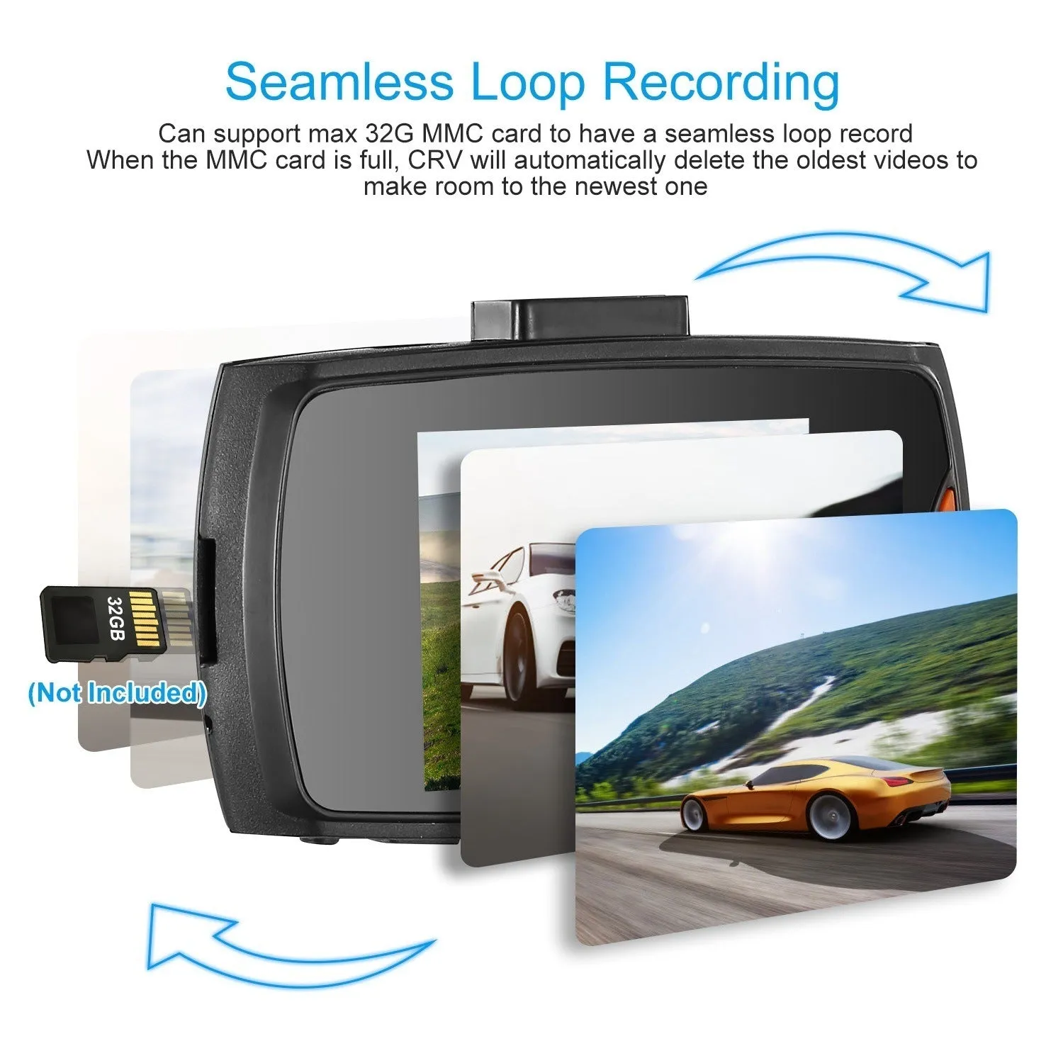 1080P Car DVR Camera Dash Cam Camcorder 90 Degree Angle Loop
