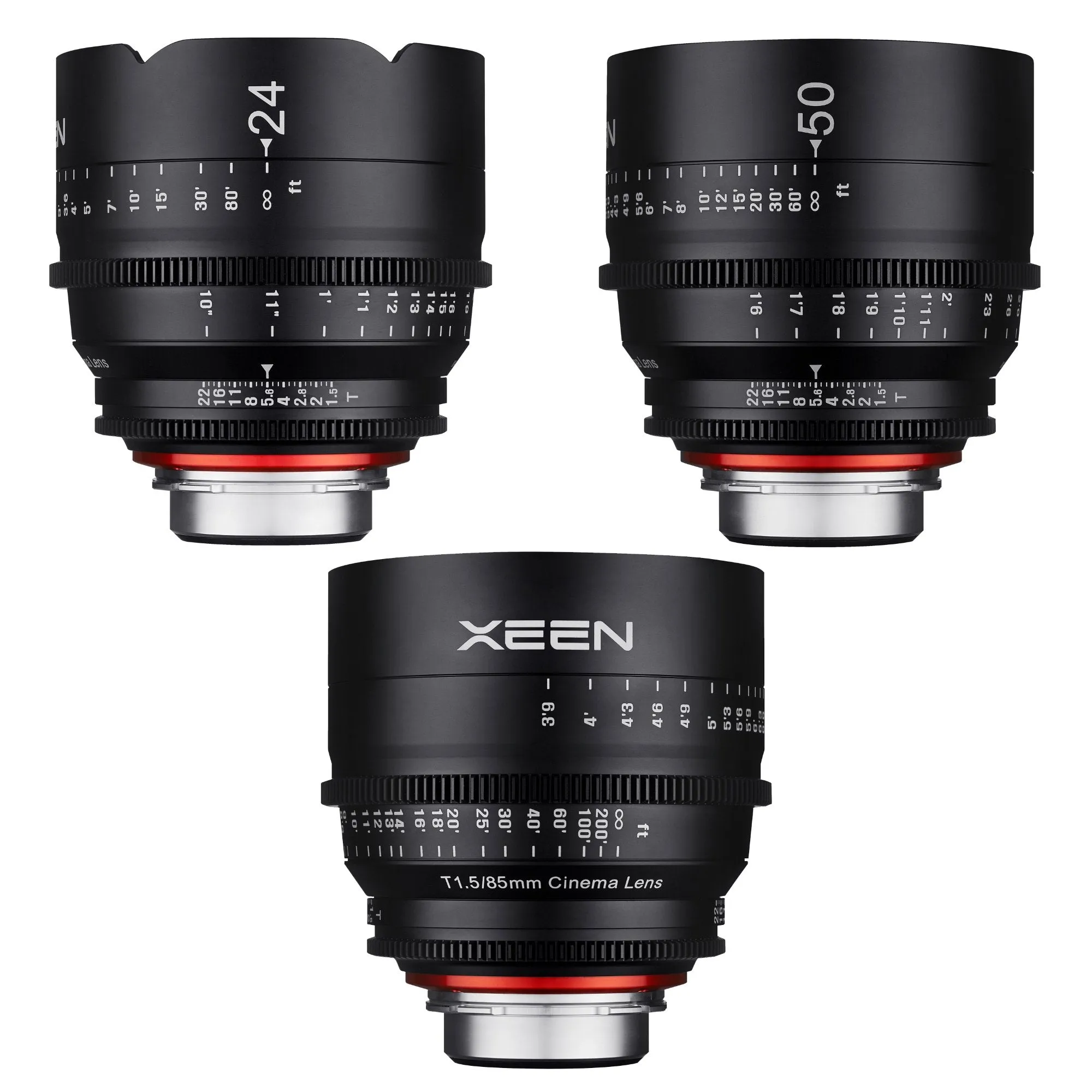 24, 50, 85mm T1.5 XEEN Pro Cinema Lens Bundle