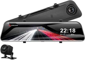 2K QHD Mirror Dash Cam with 64G SD Card Waterproof Backup Rear