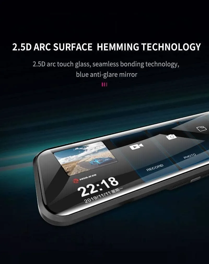 2K QHD Mirror Dash Cam with 64G SD Card Waterproof Backup Rear