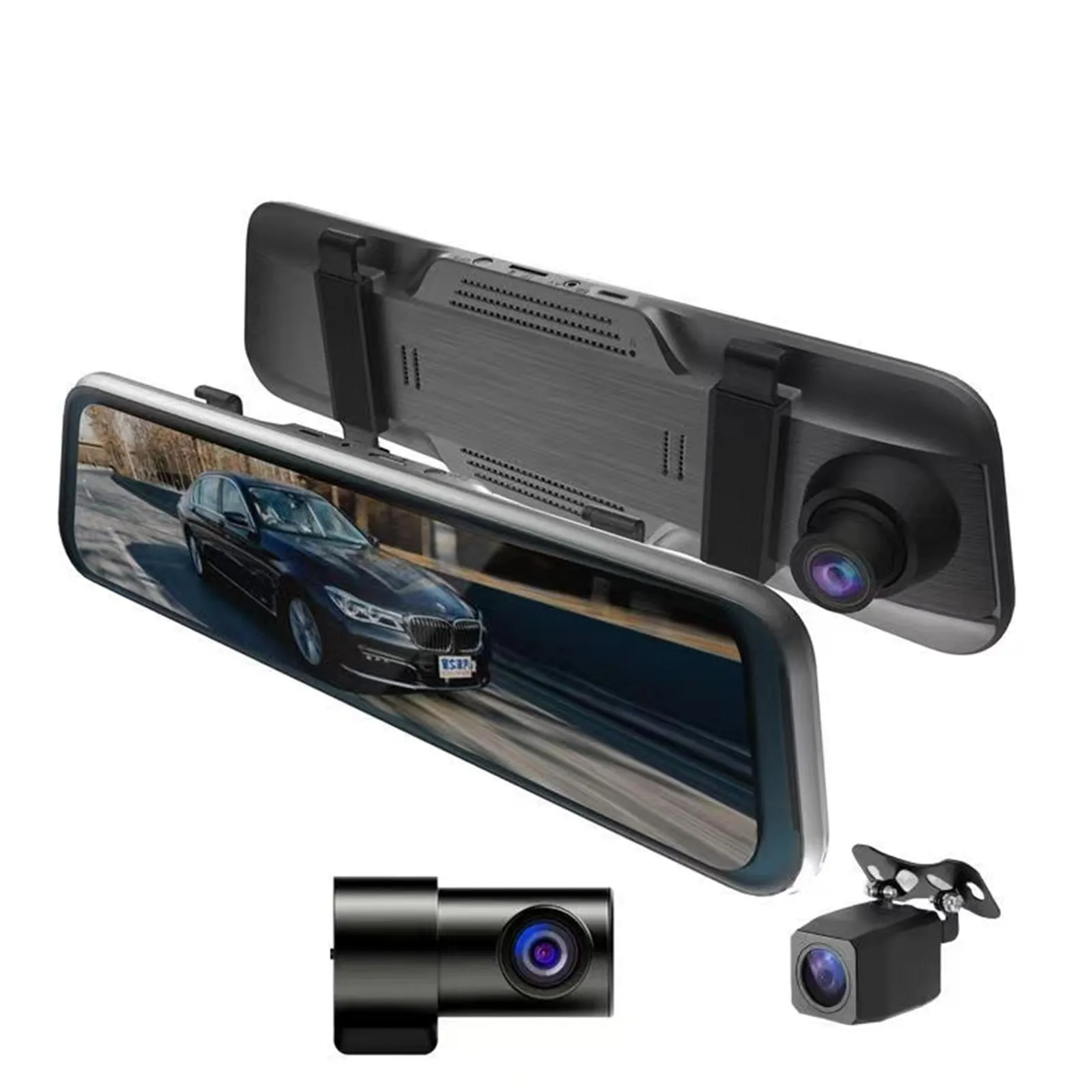 3 Channel Dash Cam 1080P HD Full Touch Screen 170 Degrees Wide