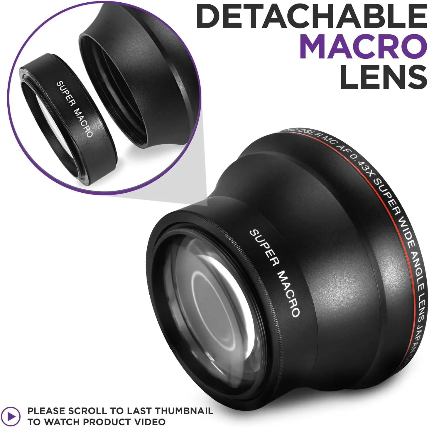 52MM 0.43x Altura Photo Professional HD Wide Angle Lens (w/Macro Portion) for Nikon  (Refurbished)