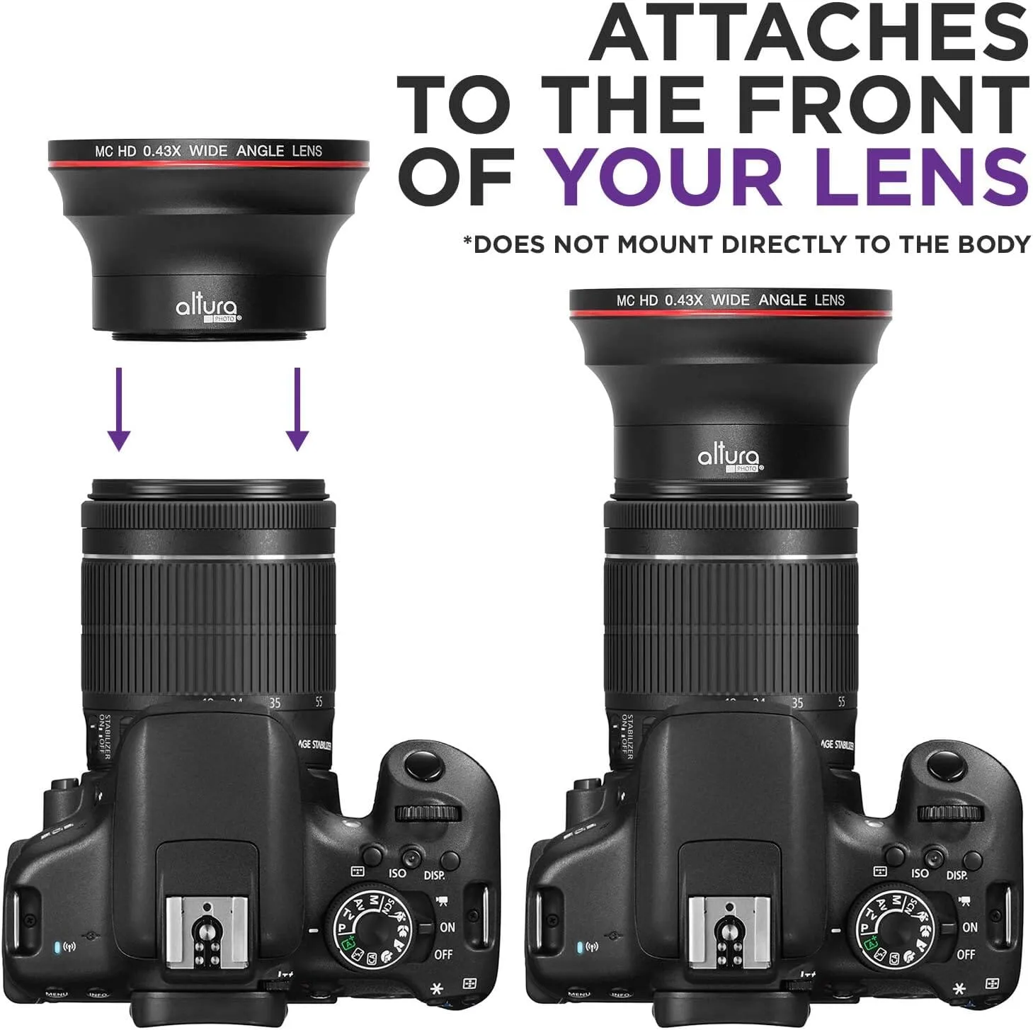 52MM 0.43x Altura Photo Professional HD Wide Angle Lens (w/Macro Portion) for Nikon  (Refurbished)
