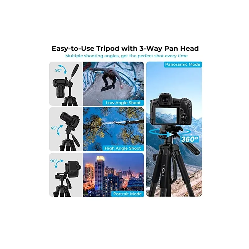 60-Inch Aluminum Lightweight Travel Camera Tripod Ae-135