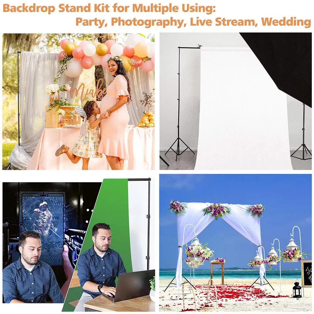 8x10 ft Adjustable Metal Photo Backdrop Stand