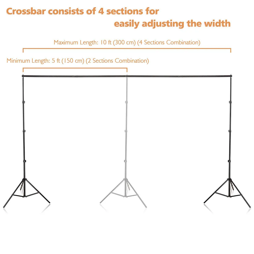 8x10 ft Adjustable Metal Photo Backdrop Stand