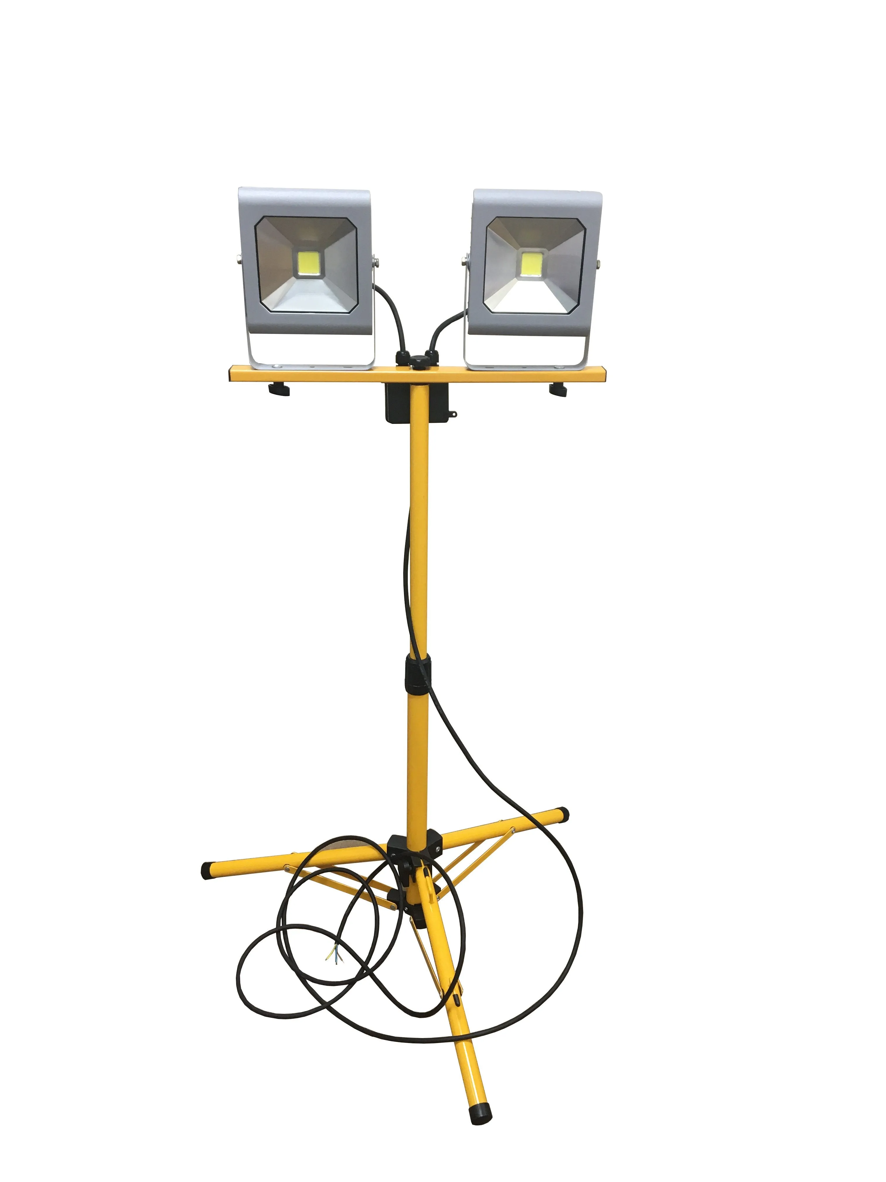 Adjustable Double Head Flood Light Tripod Stand with 1 for 2 Connector