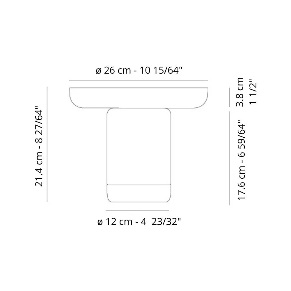 Artemide Bontà LED portable table lamp with plate diam. 26 cm.