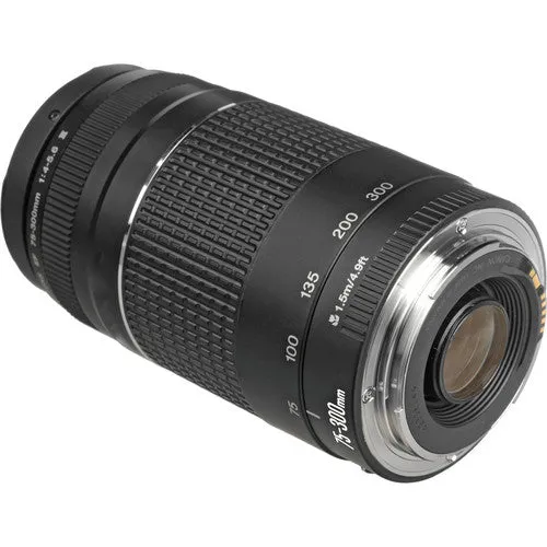 Canon 75-300mm f/4.0-5.6 EF III Lens with with 650-300mm Telephoto Lens Bundle