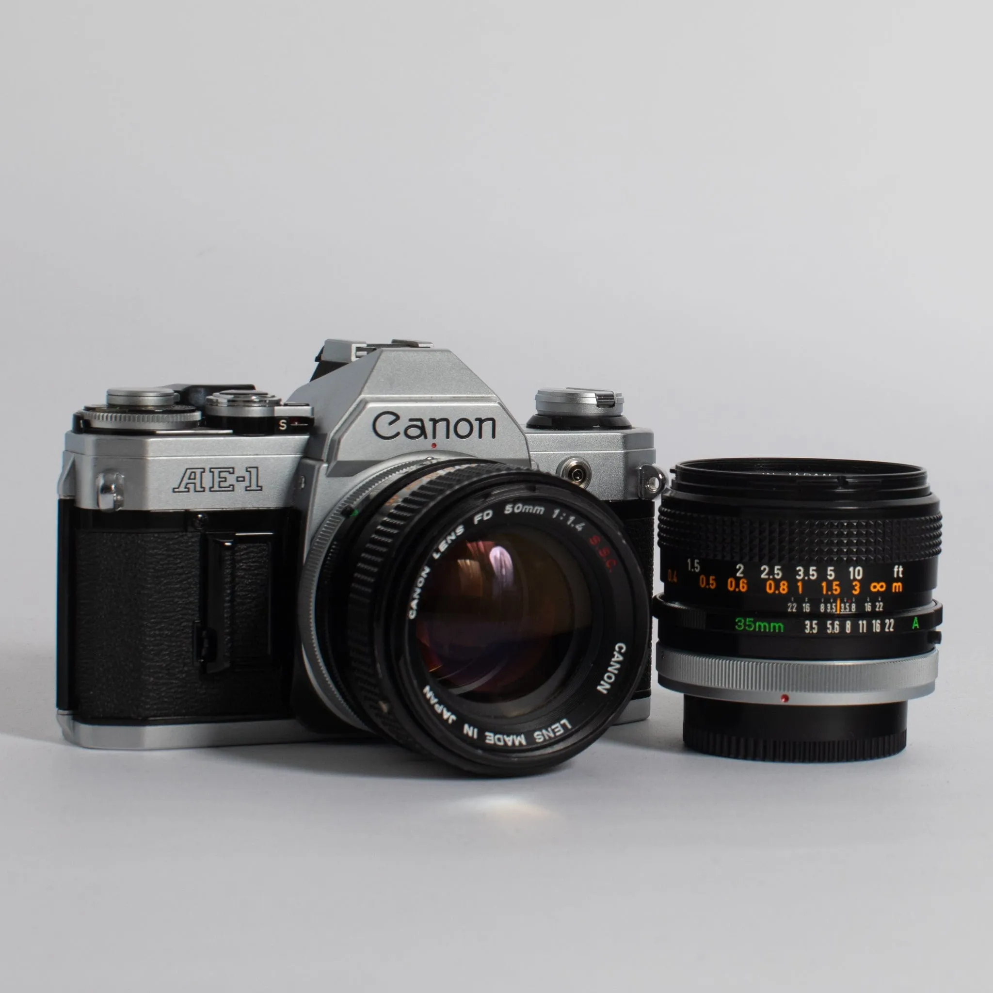 Canon AE-1 with 50mm f/1.4 and 35mm f2.8 lenses