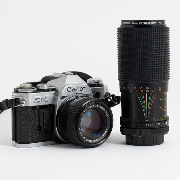Canon AE-1 with 50mm F1.4 and 80-200mm Lenses
