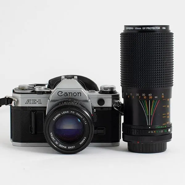 Canon AE-1 with 50mm F1.4 and 80-200mm Lenses