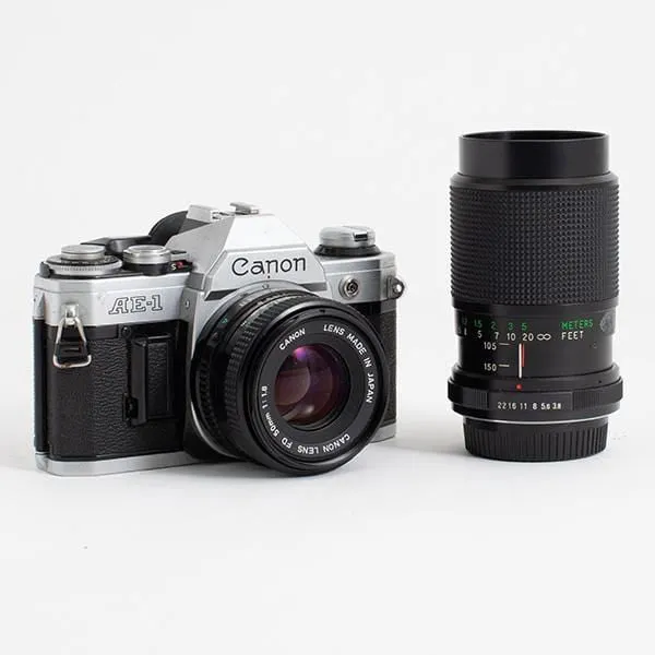 Canon AE-1 with 50mm F1.4 and 80-200mm Lenses