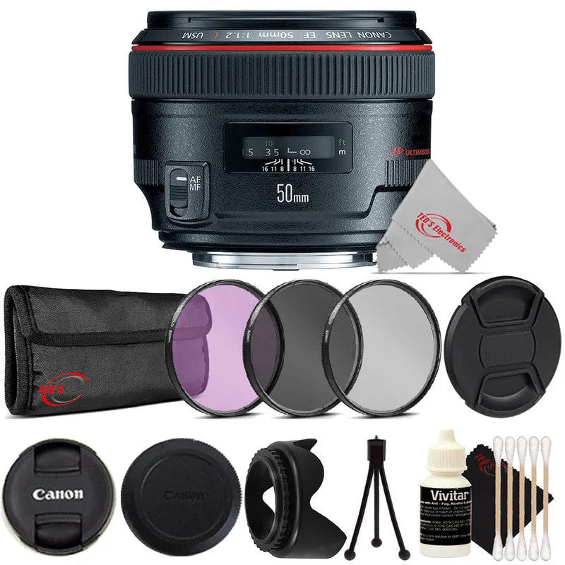 Canon EF 50mm f/1.2 to f/16 L USM Lens for Canon DSLR Cameras   Filter Accessory Kit
