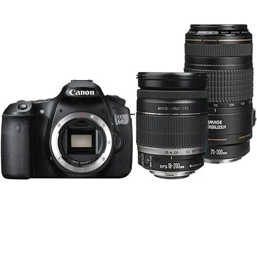 Canon EOS 60D DSLR Camera with 18-200mm and 70-300mm Lenses Kit