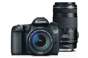 Canon EOS 70D/80D DSLR Camera with 18-135mm and 70-300mm Lenses Kit