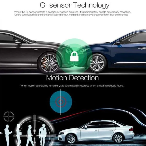 Car Camera Front and Rear Dual Car Dash Cam Surveillance |