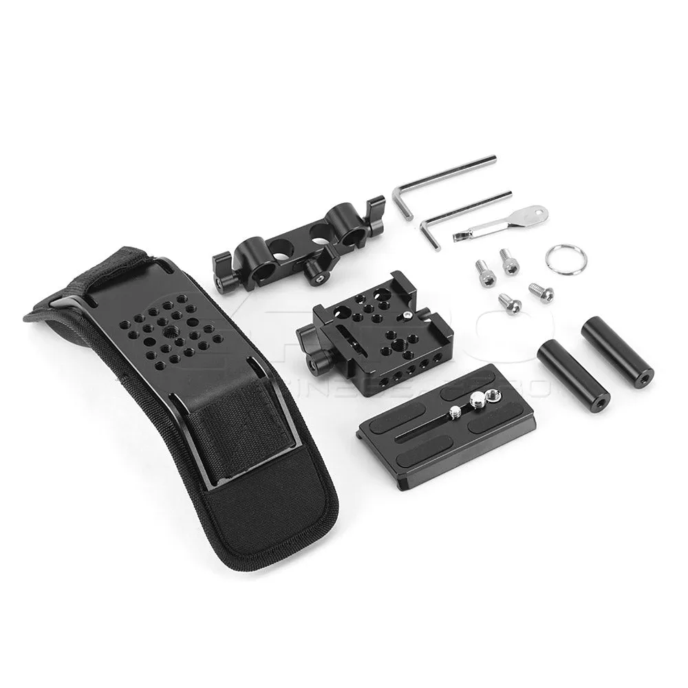 CGPro Shoulder Mount With Manfrotto Quick Release Plate Assembly & Adjustable 15mm Railblock