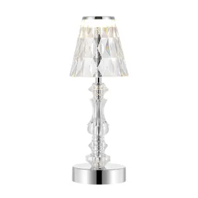 Clearance Diamond 12.75" Bohemian Classic Acrylic Rechargeable Integrated LED Table Lamp