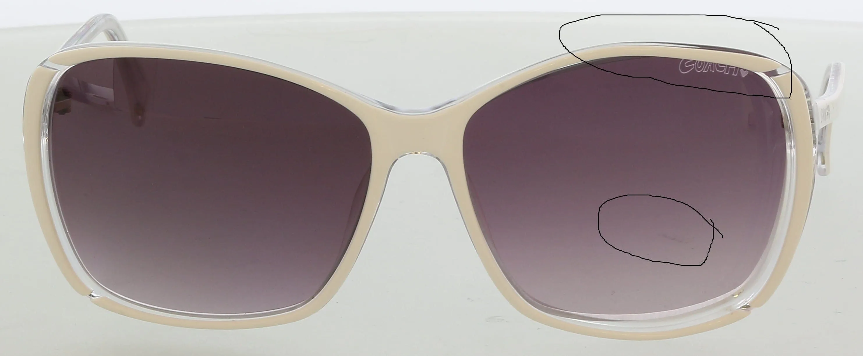 Coach S3006 White Rectangular sunglasses
