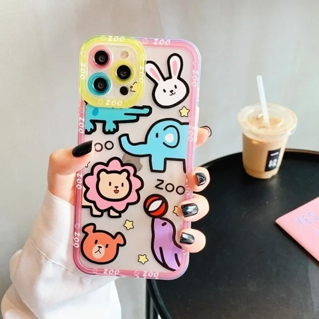 Cute Cartoon Animal Soft Silicone iPhone Case