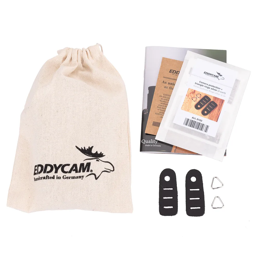 EDDYCAM Elk Leather Neck Strap, 50mm Wide, Cognac/Natural with Natural Stitching