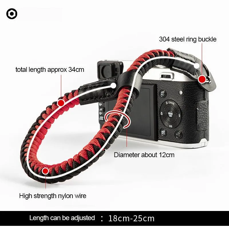 Fabufabu Quick Release Camera Hand Strap Wrist Strap for SLR DSLR Digital Mirrorless Cameras Adjustable Climbing Rope