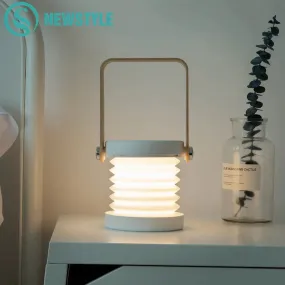 Foldable Touch Dimmable Reading LED Night Light Portable Lantern Lamp USB Rechargeable for  Kids Gift Bedside Bedroom