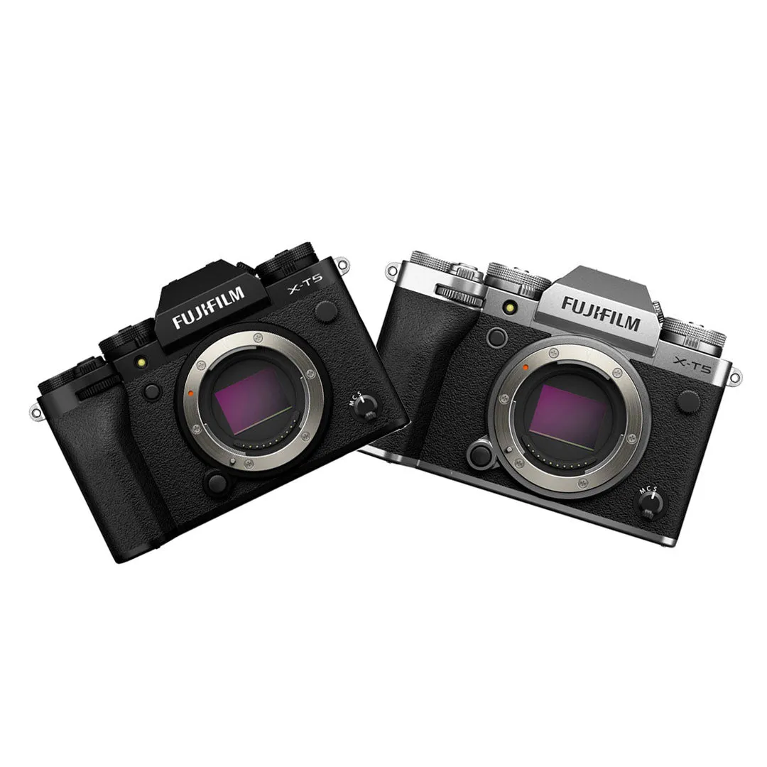 FUJIFILM X-T5 Body with XF 16-80mm f/4 OIS WR / 16-50mm f/2.8-4.8 R LM WR / 18-55mm f/2.8-4 R LM OIS Lens Mirrorless Camera Kit with 40MP APS-C X-Trans CMOS 5 HR BSI Sensor, X-Processor 5, and 7-Stop In-Body Image Stabilization