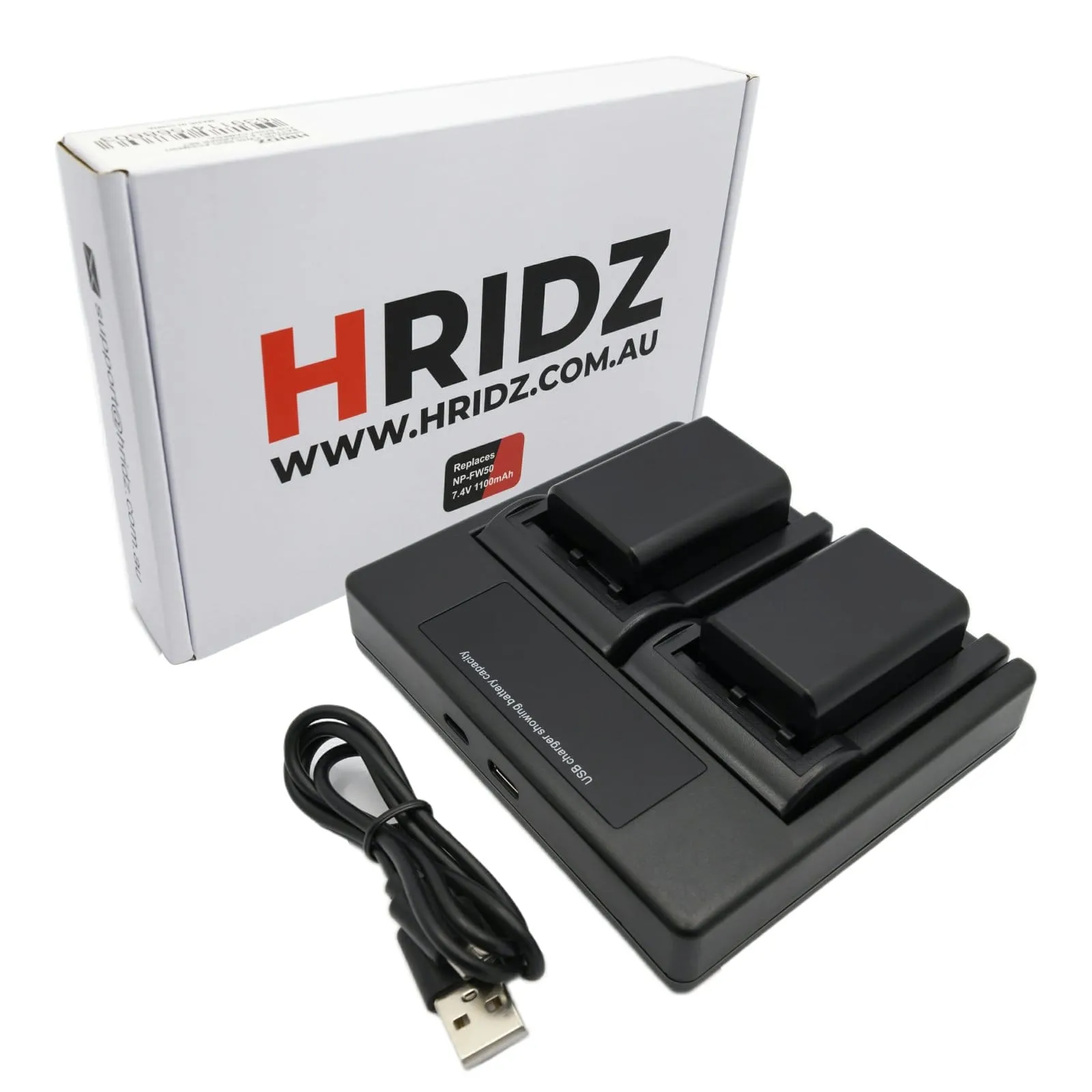 Hridz NP-FW50 Battery & Charger Pack for Sony NP-FW50 and SLT-A33,A35,A37,A55V, DSC-RX10
