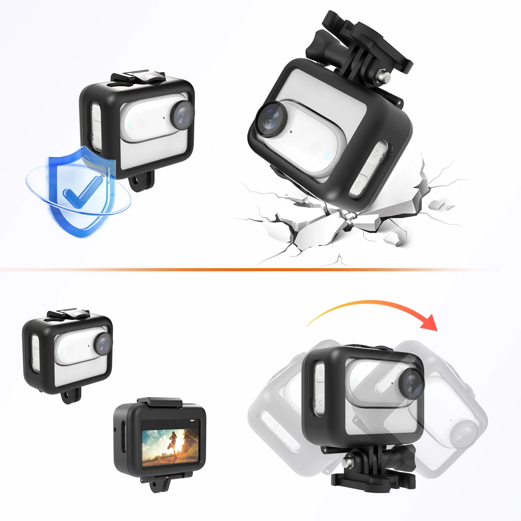 Insta360 GO 3 Protective Frame Cage with 1/4" Threaded Adapter  | Black