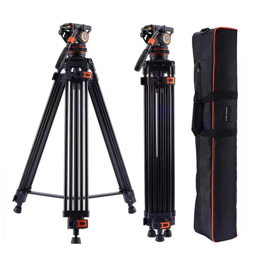 K&F Concept 360 Degree Fluid Head 3-Section Professional Video Tripod with 10kg / 8kg Max Load Capacity, 1.9m Max Height, Hydraulic Dampening Panoramic / Tilt and 1/4" 3/8" Threaded Mounts for DSLR Mirrorless Cameras | VA3 BV10 VA3 BV20
