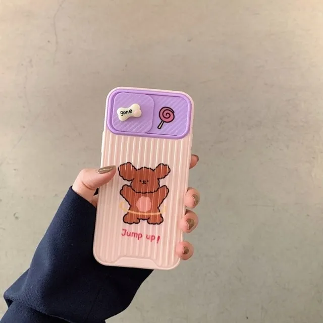 Kawaii 3D Cartoon Bear iPhone Case