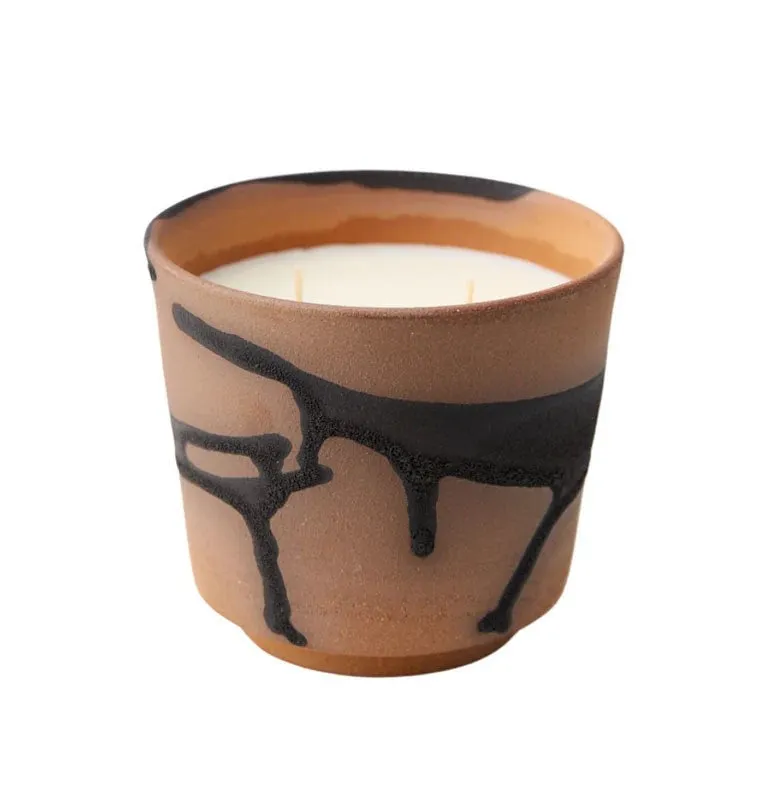 Lahar Round Candle Red Santal