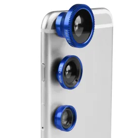 Lens Kit: 180° Fisheye, 0.67x Wide Angle, 10X Macro for iPhone X/8/7, Samsung S10/S9