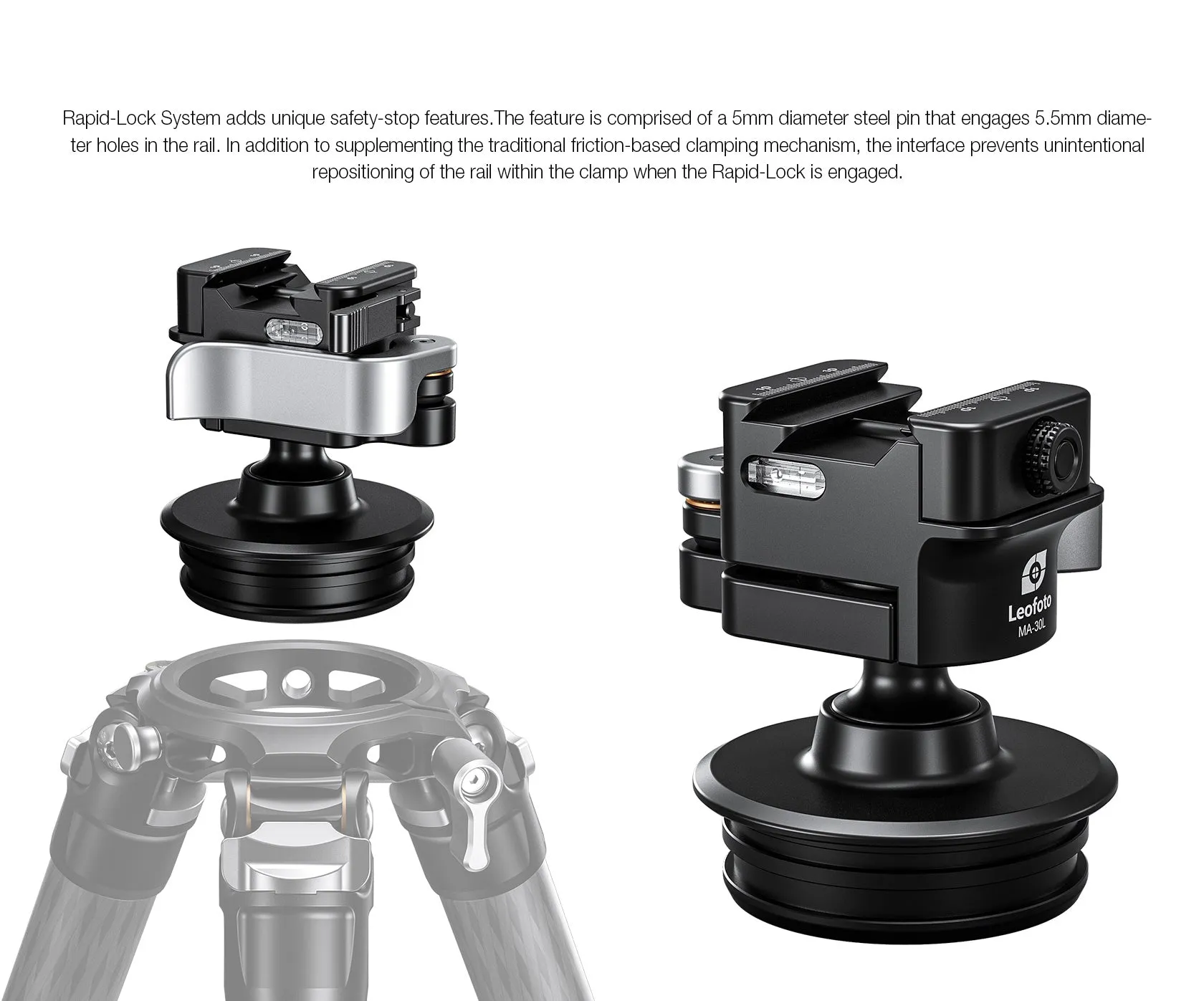 Leofoto MAB-75 SOAR Rapid-Lock Ball Head with bowl adapter for 75mm