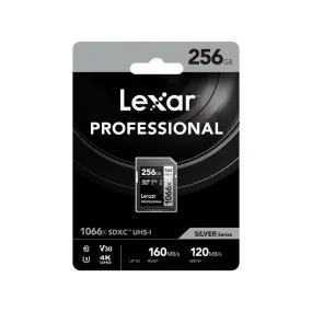 Lexar Professional Silver 256GB SDXC 160MB/s UHS-I Memory Card - V30