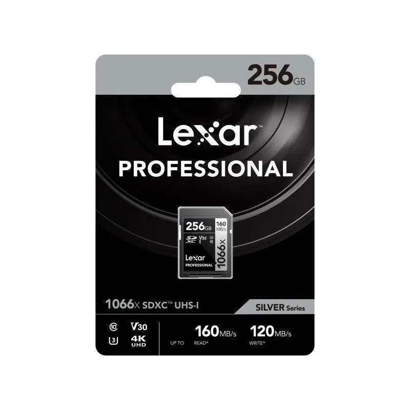 Lexar Professional Silver 256GB SDXC 160MB/s UHS-I Memory Card - V30
