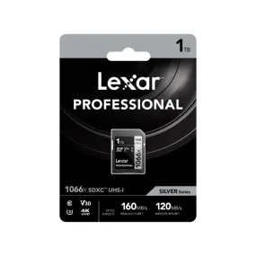 Lexar Professional Silver Series 1TB SDXC UHS-I 160MB/s Memory Card - V30