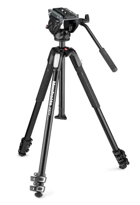 Manfrotto MVH500AH Fluid Video Head with MT190X3 tripod