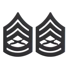 Marine Corps Chevron: Gunnery Sergeant - black metal, solid brass