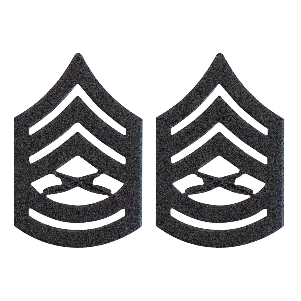 Marine Corps Chevron: Gunnery Sergeant - black metal, solid brass