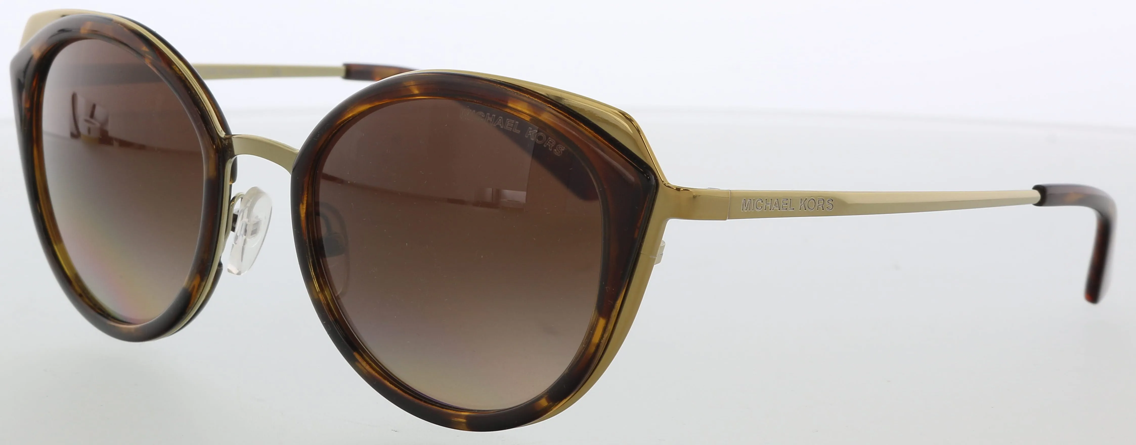 Michael Kors MK1029 116813 Shiny Havanna Gold Round Sunglasses