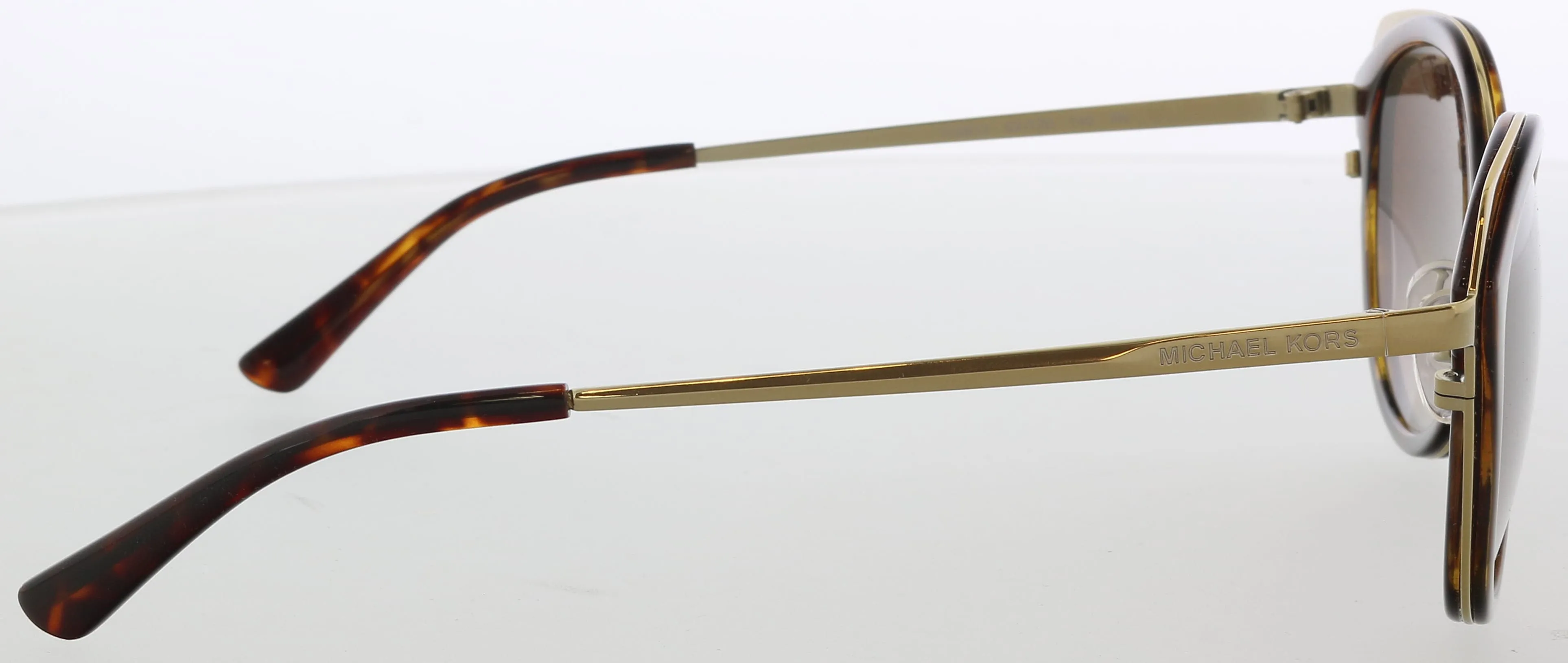 Michael Kors MK1029 116813 Shiny Havanna Gold Round Sunglasses