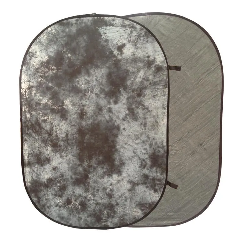 Mottle Grey / Stone Grey Double Sided Pop Up Backdrop (1.5 x 2.1M) with Stand