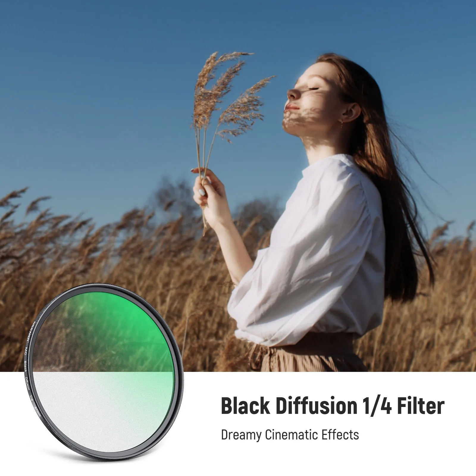 NEEWER 1/4 Black Diffusion Filter Cinematic Dreamy Effect Filter