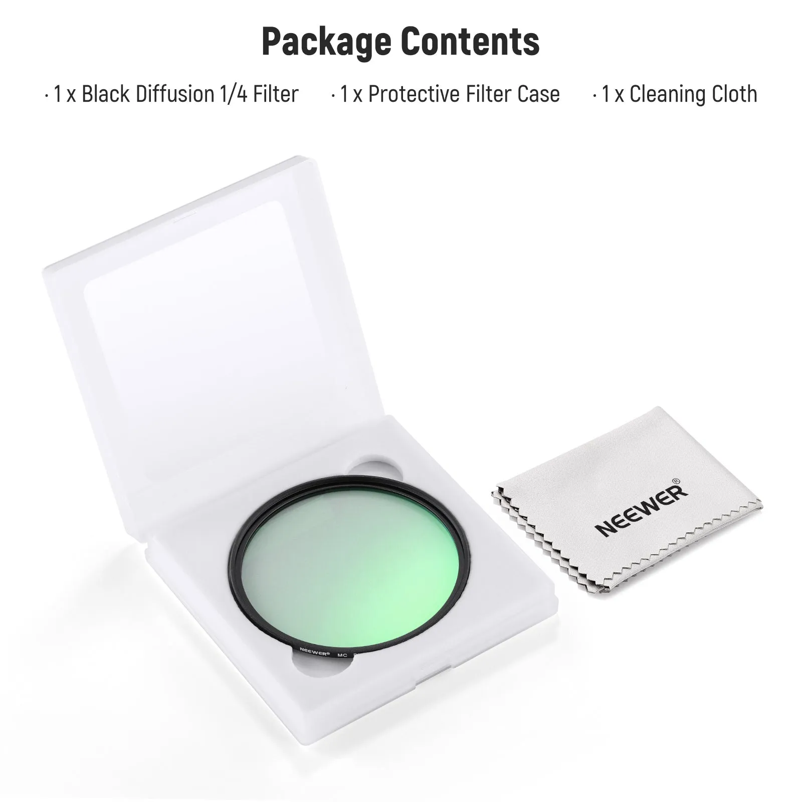 NEEWER 1/4 Black Diffusion Filter Cinematic Dreamy Effect Filter