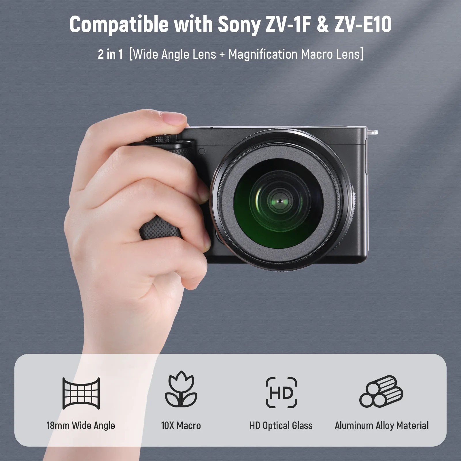 NEEWER LS-30 40.5mm HD Wide Angle Lens For Sony ZV-1F / ZV-E10