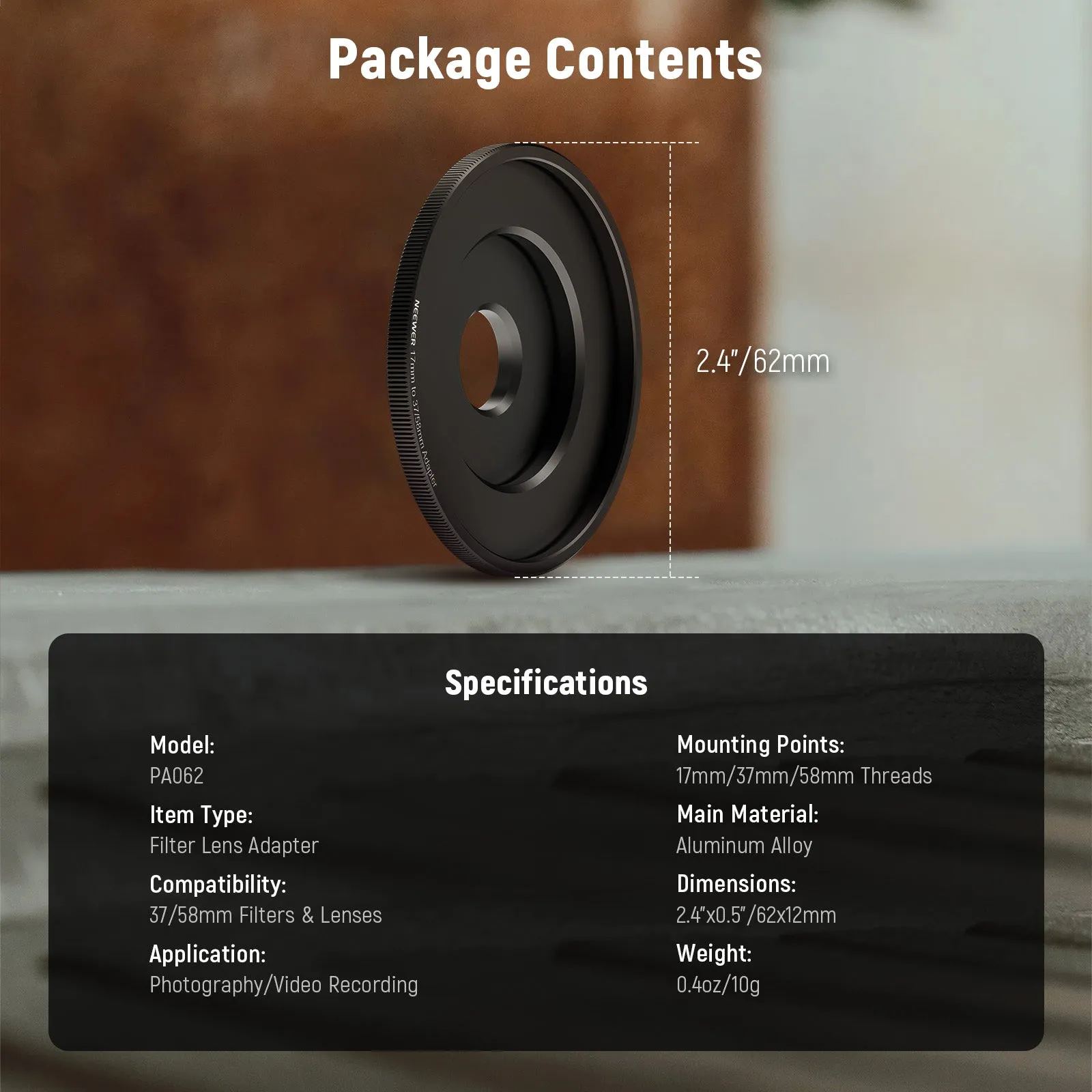 NEEWER PA061/PA062 Lens Filter Adapter Ring