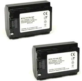 NP FZ-100 Battery 7.2V Battery, 2000mAh Two pack